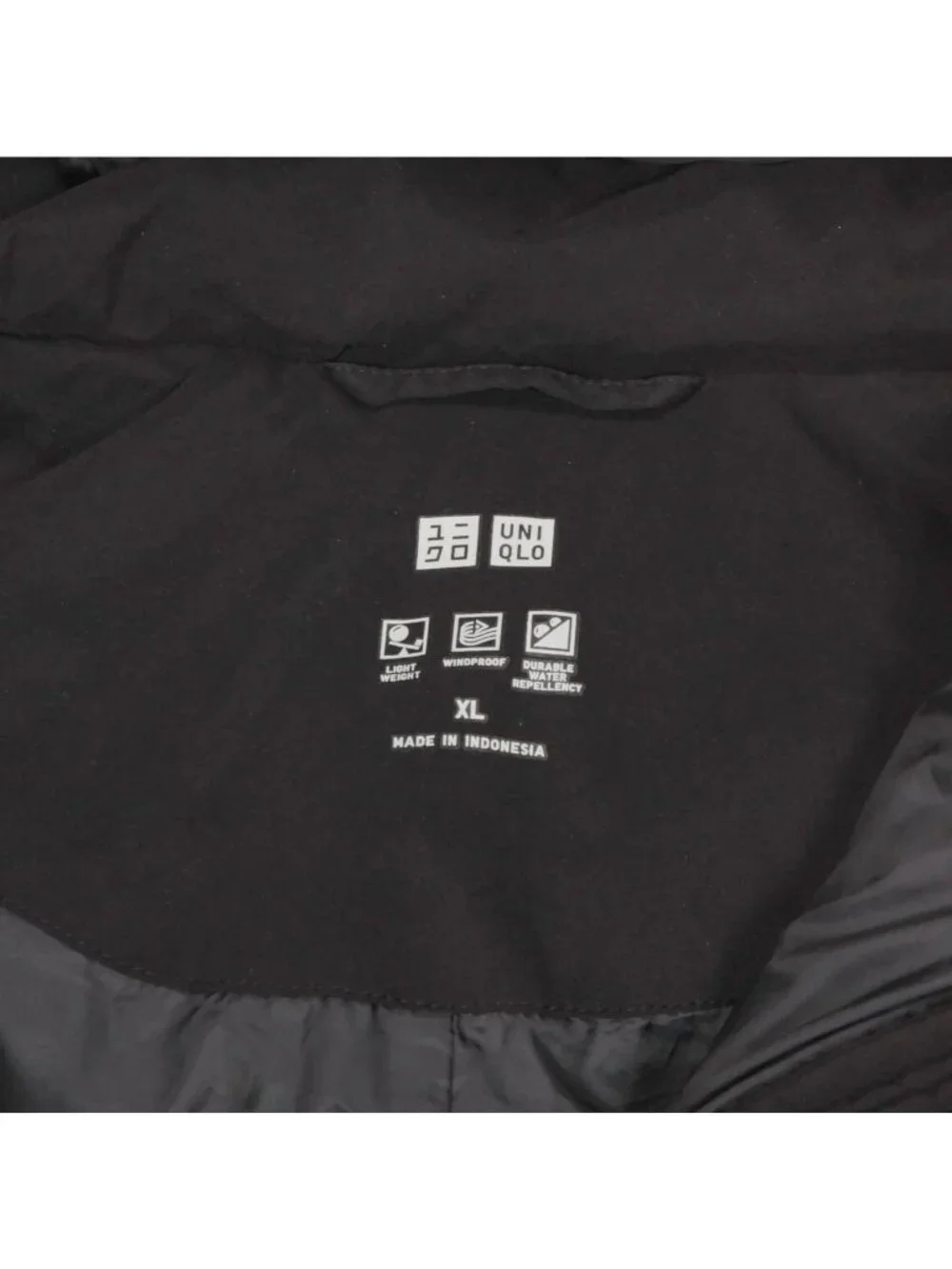 UNIQLO Seamless Down Parka Hooded Full Zip Quilted Cropped Black Size XL /295